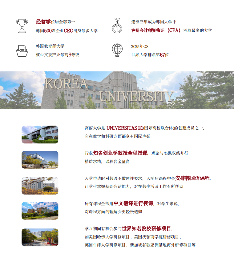 高丽大学 (QS67) 创业学硕士(图2)