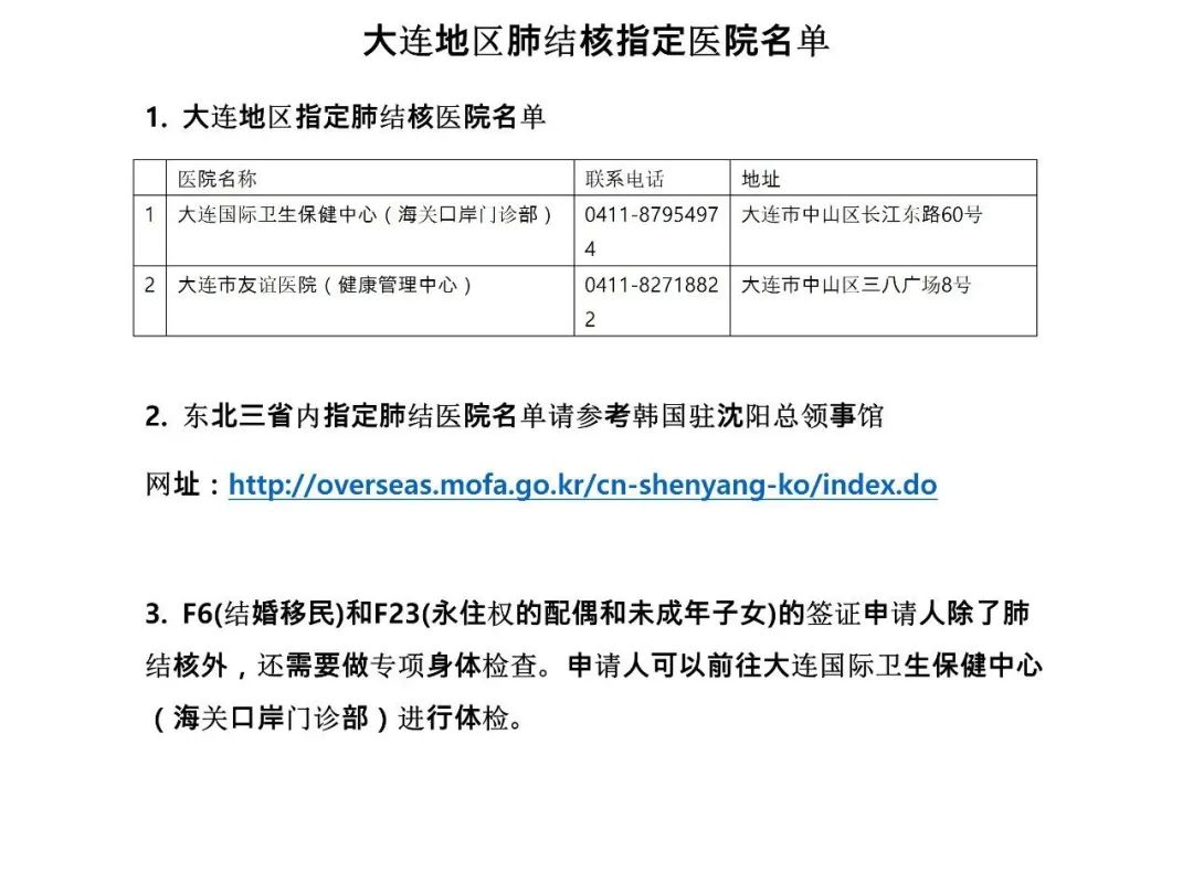 各领区韩国肺结核检测指定机构名单(图12)