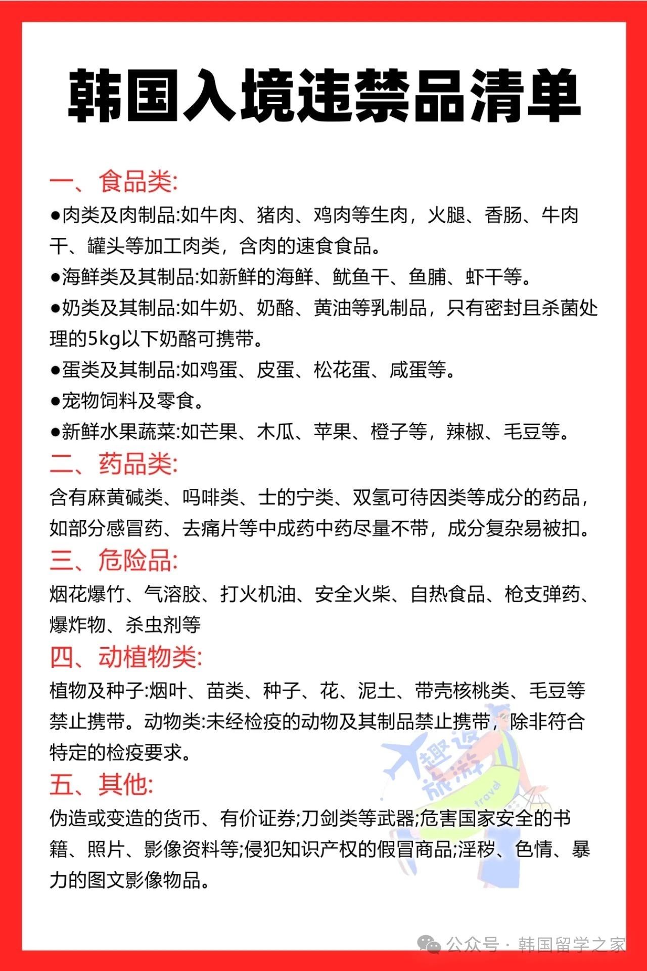韩国入境违禁物品清单（小心被罚款）(图2)